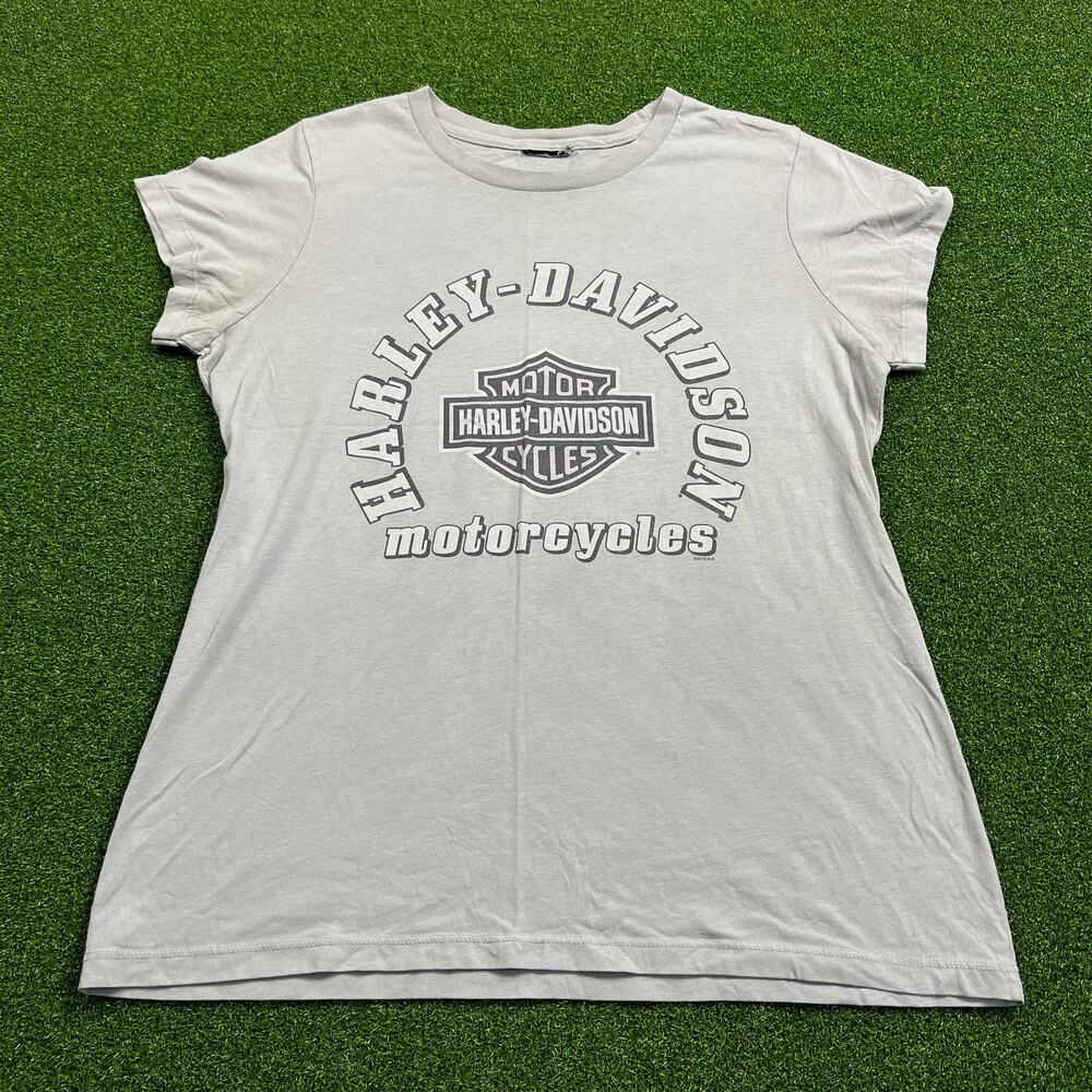 Vintage Womens Harley Davidson Motorcycles Daytona Beach Grey Crewneck T-Shirt L